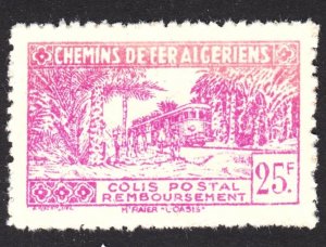 Algeria Railway Parcel Post Refund 25F VF mint OG VLH.  FREE...