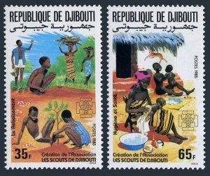 Djibouti 599-600,MNH.Michel 441-442. Scouting 1985.Hygiene.Antelope.