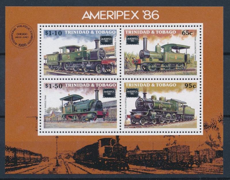 [62520] Trinidad & Tobago 1986 Railway Train Eisenbahn Chemin de Fer Sheet MNH