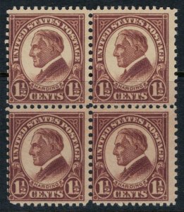 U.S. #633* NH Block of 4  CV $10.40