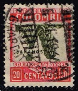 Colombia #C100 Bananas; used (0.25)