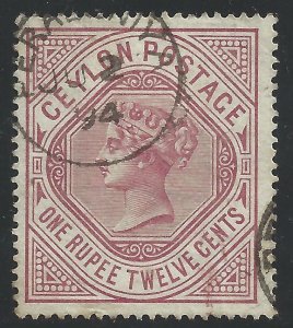 1887 CEYLON - SG n. 201  1r12 dull/rose   USED