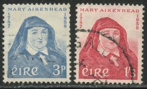 IRELAND Sc#167-168 1958 Mary Aikenhead Complete Set Used