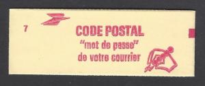 France 1983-7 Liberty 10 2 FR Unexploded Booklet VF MNH (1881 Red Cover)