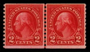 US.#599 Rotary Press Line Pair Issue of 1923 - OGNH - VF - CV$4.50 (ESP#1133-D)