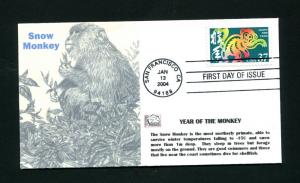 Sc. 3832 Year of Monkey Chinese New Year FDC - Tom's