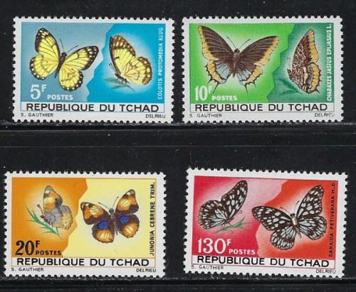Chad 139-42 Hinged 1967 Butterflies set