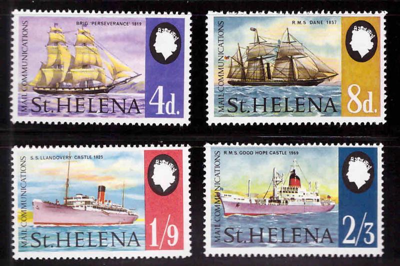 Saint Helena Scott 224-227 MH* Ship set