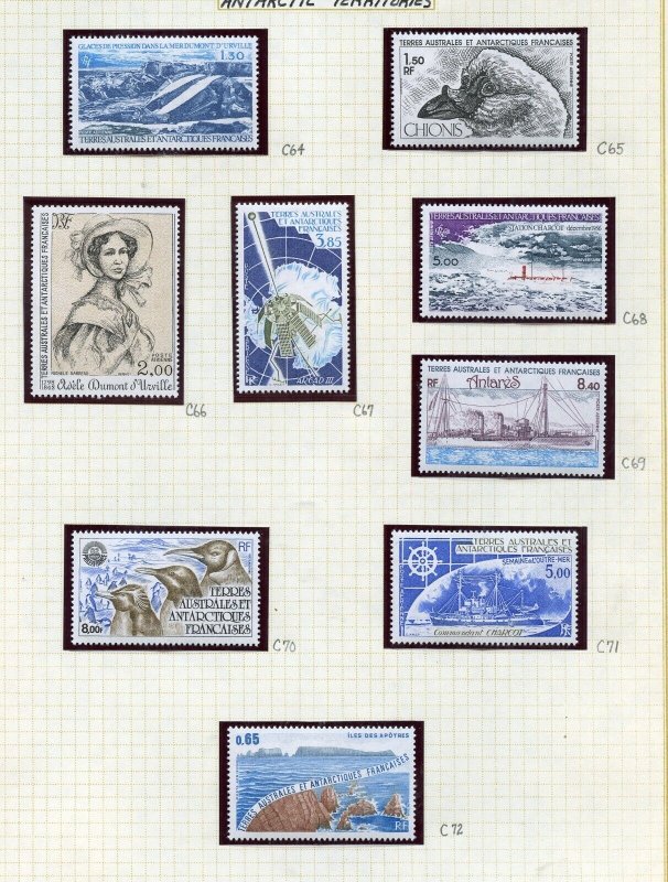 FRENCH SOUTHERN  ANTARCTIC TERRITORY SCOTT #C64/72  AS SHOWN MINT NH 
