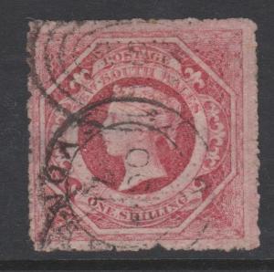 New South Wales 1860 QV 1 Shilling Diadem Sc#42 Used