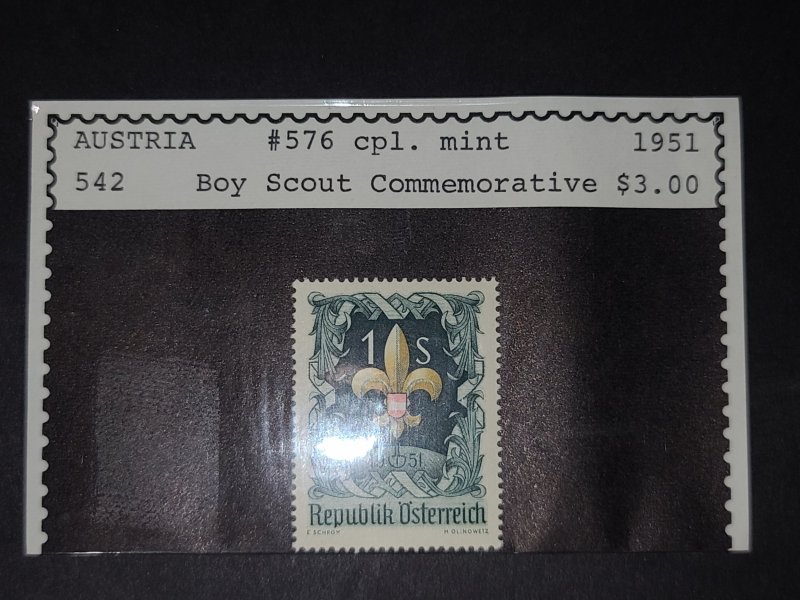 Austria Stamp #576 MNH Boy Scouts