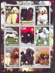 ADIJEYA - 2000 - Dogs, Poodles - Perf 9v Sheet - Mint Never Hinged-Private Issue