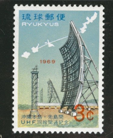 RYUKYU (Okinawa) Scott 183 MNH** 1969 box antenna stamp