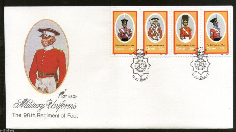 Ciskei 1983 Military Uniforms Foot Regiment Costume Sc 90-93 FDC # 6433