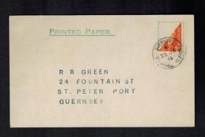 1941 Guernsey Channel Islands England Occupation Cover Postcard Bi Sect Stamp 2