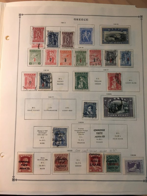 Collection of stamps of Greece on International pages, CV $470