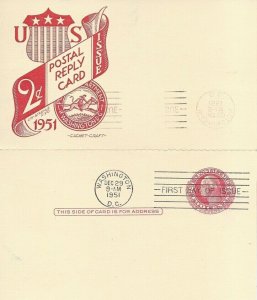 UY13 2c POSTAL REPLY CARD - CC - Staehle a