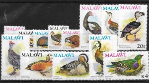 MALAWI SG473/85 1975 BIRDS DEFINITIVE SET MNH