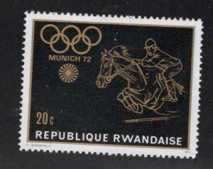 RWANDA Scott 414 Unused Munich Olympics equestrian stamp