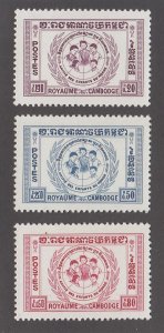 Cambodia Scott #71-73 MNH