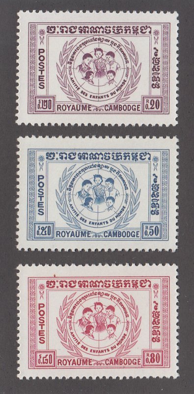 Cambodia Scott #71-73 MNH