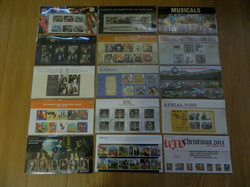 2011 COMMEMORATIVE YEAR SET OF 15 PRESENTATION PACKS Nos 450 to 463 + M20 U/M