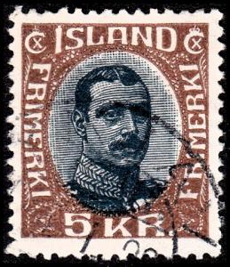 ICELAND 128 5 kr. brown & indigo 1921 