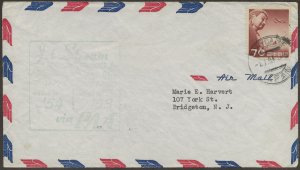 1/1/1954 Cover Tokyo to Hawaii Backstamped 12/31/1953 1st mail before posted