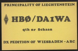 QSL CARD HB0/DA1WA,Gunter,Pedition of Wiesbaden-Arc,Liechtenstein,(Q4497)