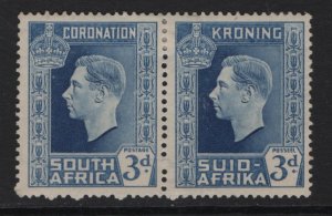 South Africa #77  MH 1937  coronation  .   3d .  pair . English left