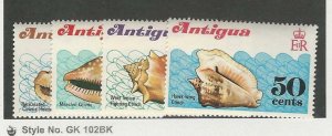 Antigua, British, Postage Stamp, #288-291 Mint LH, 1972 Shells