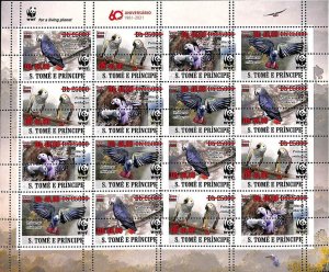 A9226 - S.TOME AND PRINCE - MISPERF ERROR Stamp Sheet - 2021 - BIRDS, WWF-