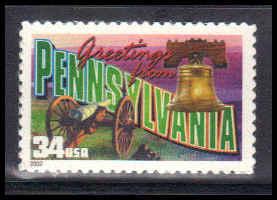 3598 34c Pennsylvania Fine MNH Z4897