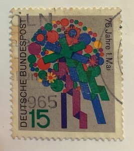 Germany 1965 Scott  926 used - 15 pf,  75th Anniv of Labor Day, May 1st