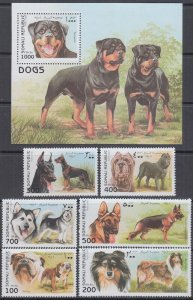 SOMALI REP # 017 CPL MNH SET of 6 + S/S - VARIOUS DOGS