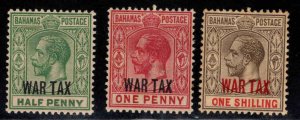 Bahamas Scott MR6-MR8 MH* 1918 War Tax stampset