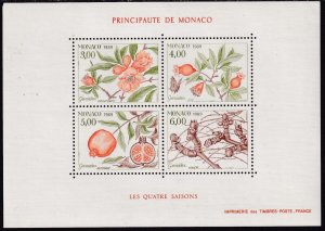 Sc# 1680 Monaco 1989 Life cycle of Pomegranate Tree miniature sheet MNH $10.00 