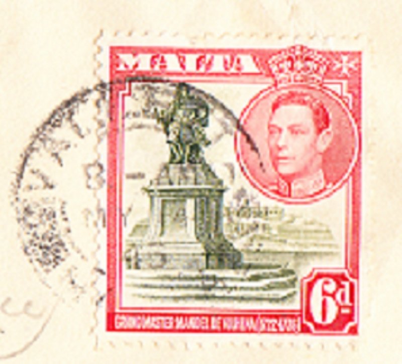 MALTA COVER postmarked Valetta, May 1945 - The 6d rate to USA