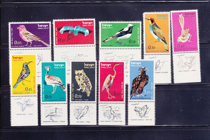 Israel C28-C37 Tabs Set MNH Birds