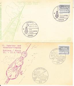 German Rocket & Space Travel Society - 1962 - Two Cards