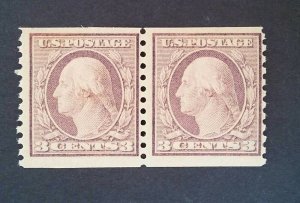 GP GOLDPATH: US STAMP SC# 493 HINGED FINE, PAIR-GLAZED GUM CAT $35 _GP_01