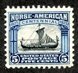 US 621 Norse-American Viking Ship Mint OG with Hinge Remnant