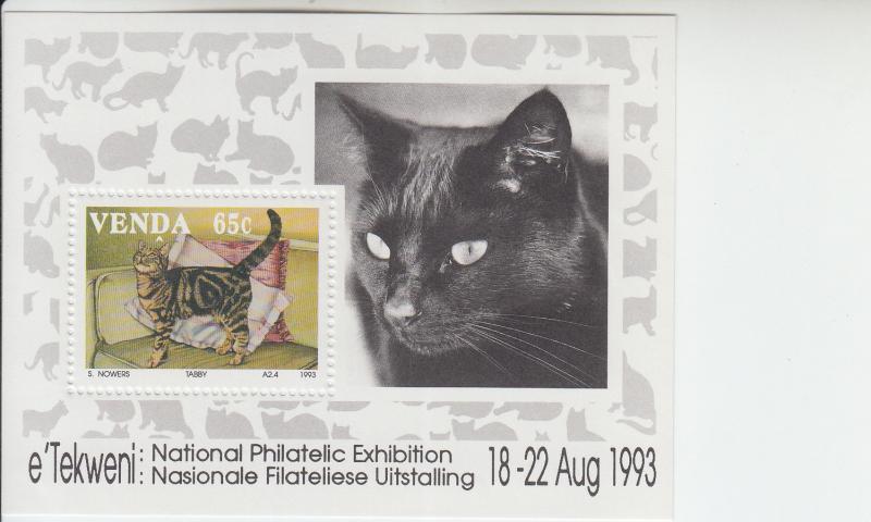 1993 Venda National Philatelic Exhibition - Cats  SS (Scott 256z) MNH