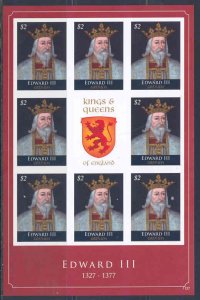 GRENADA  KINGS & QUEENS OF ENGLAND EDWARD II   IMPERFORATED SHEET NH