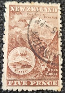 New Zealand, 1898, #77, 5p Otira Gorge, SCV$200.00