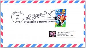 US SPECIAL EVENT COVER POSTMARK SYLVESTER & TWEETY AT KILMER GMF STATION 1998