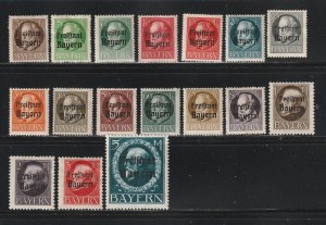 Bavaria 193-209 MH Overprints