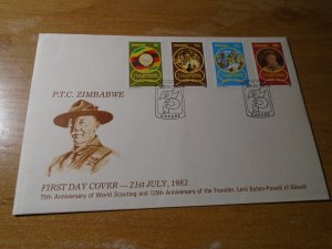 Zimbabwe  #  452-55     Scouting   FDC