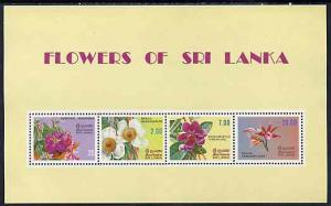 Sri Lanka 1982 Flowers m/sheet containing complete set of...