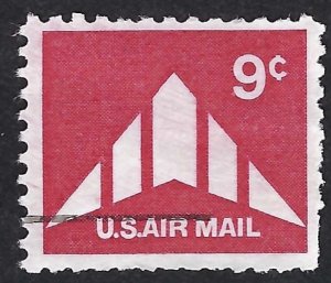 United States #C77 9¢ Delta Wing Plane Silhouette (1971). Used.